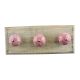 Pink Leaf Flower Ceramic Wooden Hook